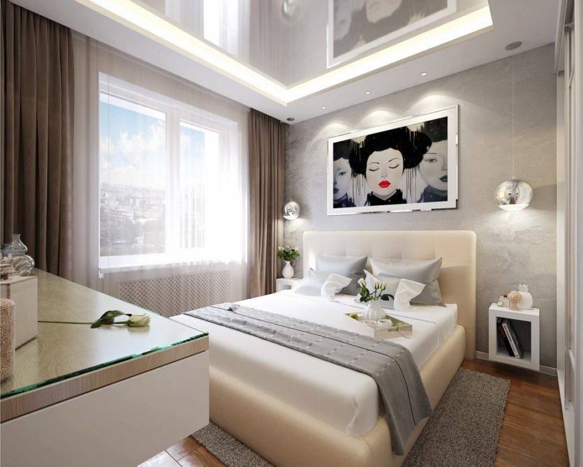 Стильный дизайн маленькой спальни 10 кв м: фото реальных интерьеров
