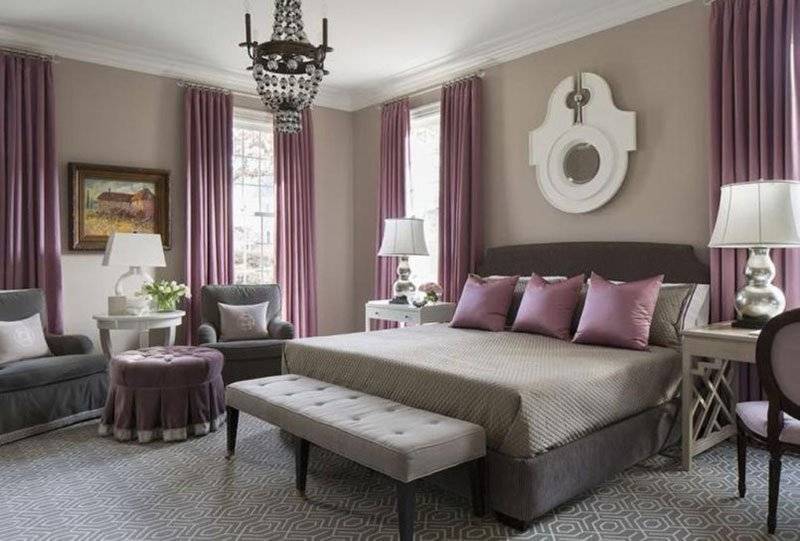 Спальная комната в розовом цвете — дизайн