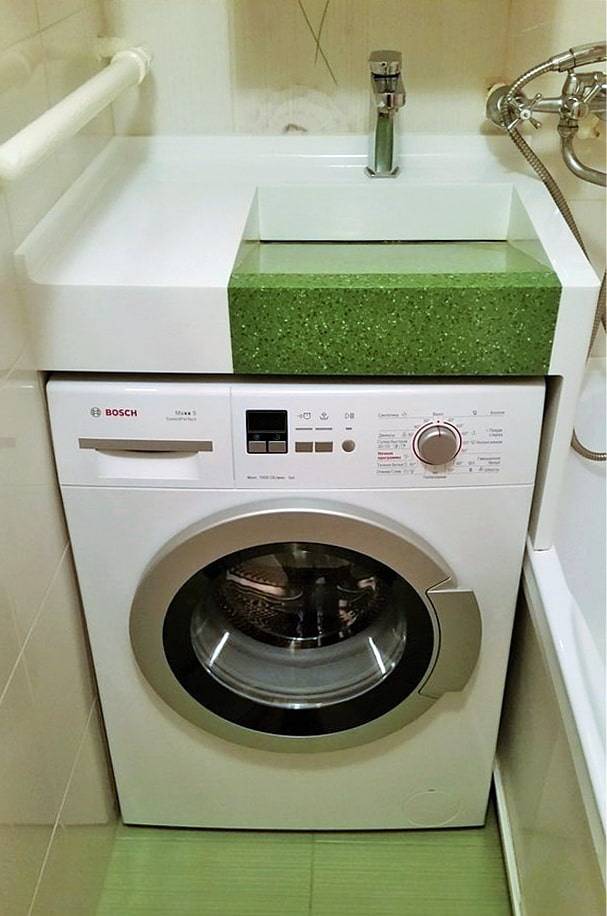 Размещаем стиральную машину под раковину: преимущества и особенонсти