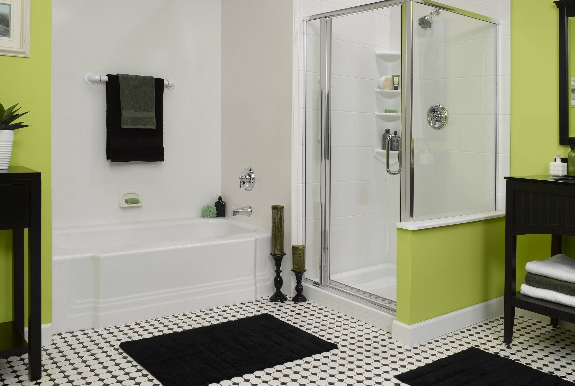 Ванная комната с треугольной ванной: как использовать угловую ванну в интерьере