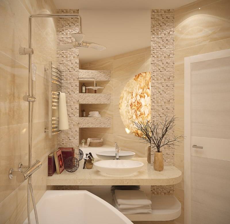 Дизайн плитки-мозаики для ванной комнаты: релакс-интерьер, 100+ фото стильных ванных