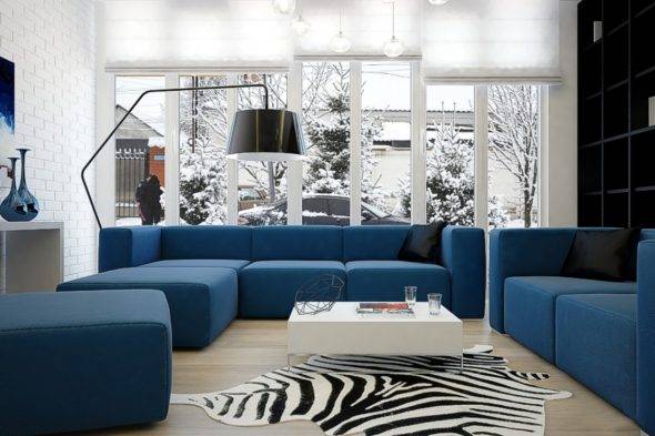 Синий диван: 90 фото современных моделей и варианты их использования