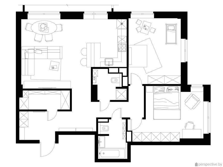 Дизайн трехкомнатной квартиры - 120 фото дизайна интерьера