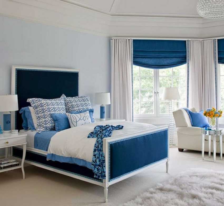 Нежная и стильная голубая спальня: правила идеального сочетания
