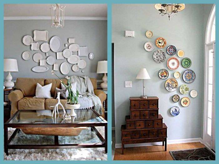 Декоративные тарелки на стену — идеи применения для оформления стильного декора (105 фото и видео)