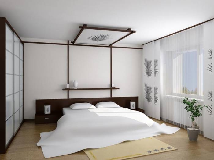 Спальня в японском стиле.