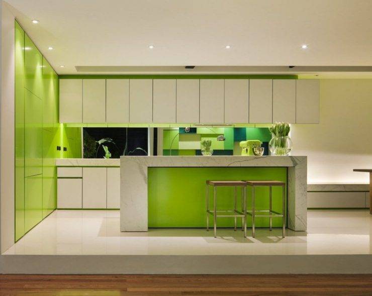 Дизайн зеленой кухни