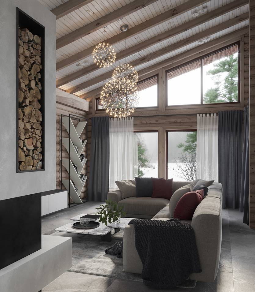 Деревянный дом: интерьер внутри и 60+ вдохновляющих реализаций дизайна