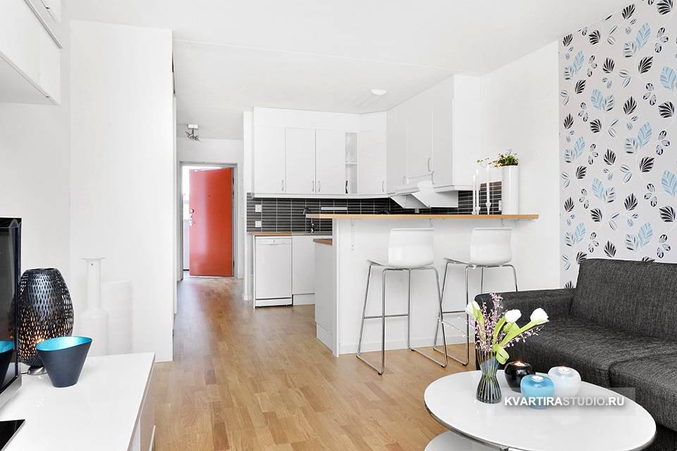 Дизайн маленькой однокомнатной квартиры (49 фото): оформление небольшого малогабаритного помещения площадью 34 кв. м.