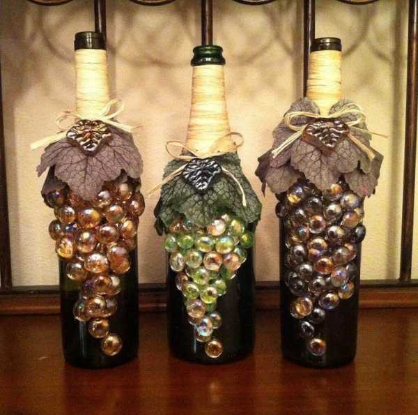 Декор бутылок: интересные идеи и мастер класс по их украшению