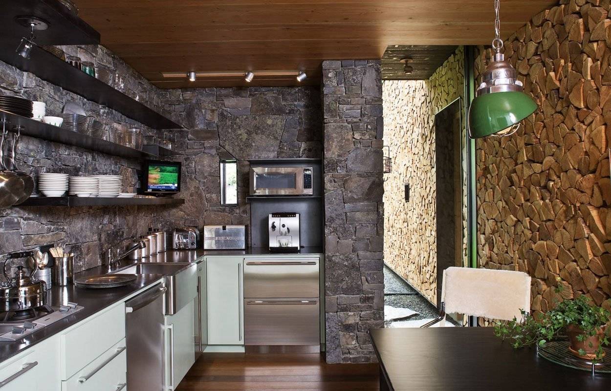 Декоративный камень на кухне: стильные идеи украшения интерьера