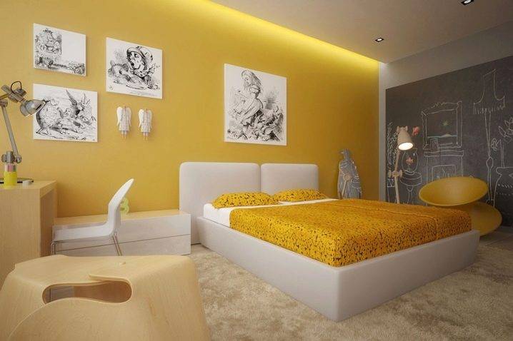Желтая спальня: реальность или нонсенс? - 100 фото примеров