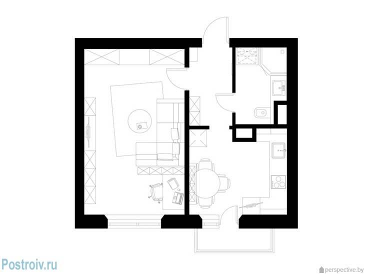 Дизайн однокомнатной квартиры
