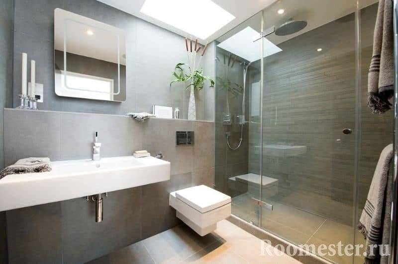 Ванная комната с душевой - 115 фото идей оформления и стилизации
