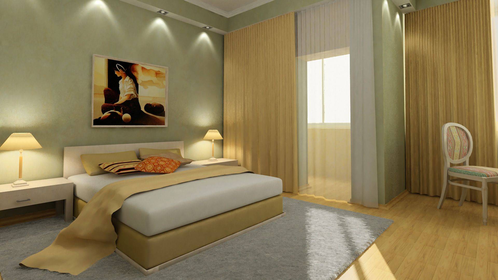 Спальня в зеленых тонах: 16 фотоидей дизайна интерьера