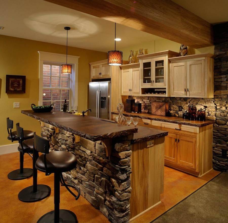 Декоративный камень в интерьере кухни - только ремонт своими руками в квартире: фото, видео, инструкции