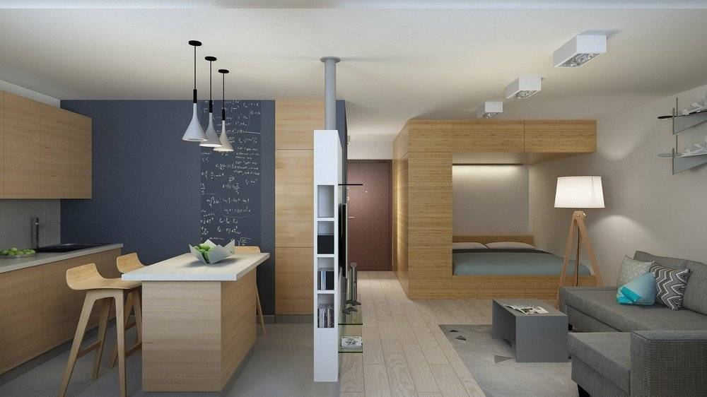 Дизайн квартиры 50 кв м, планировка и интерьер - фото примеры