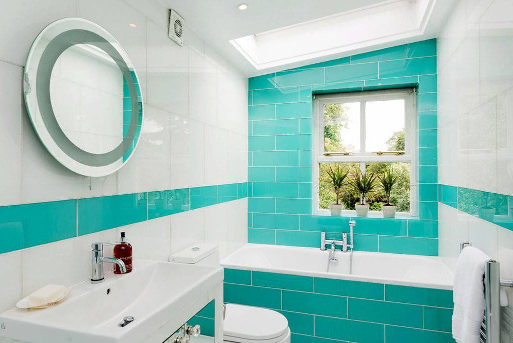 Дизайн ванной комнаты бирюзовых тонов
