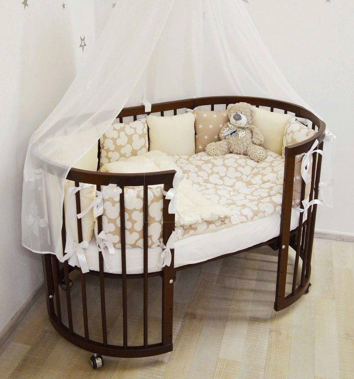 Круглая кроватка трансформер для новорожденных: фото и размеры, сколько стоит, а также какая лучше для младенцев – обычная прямоугольная или с маятником?