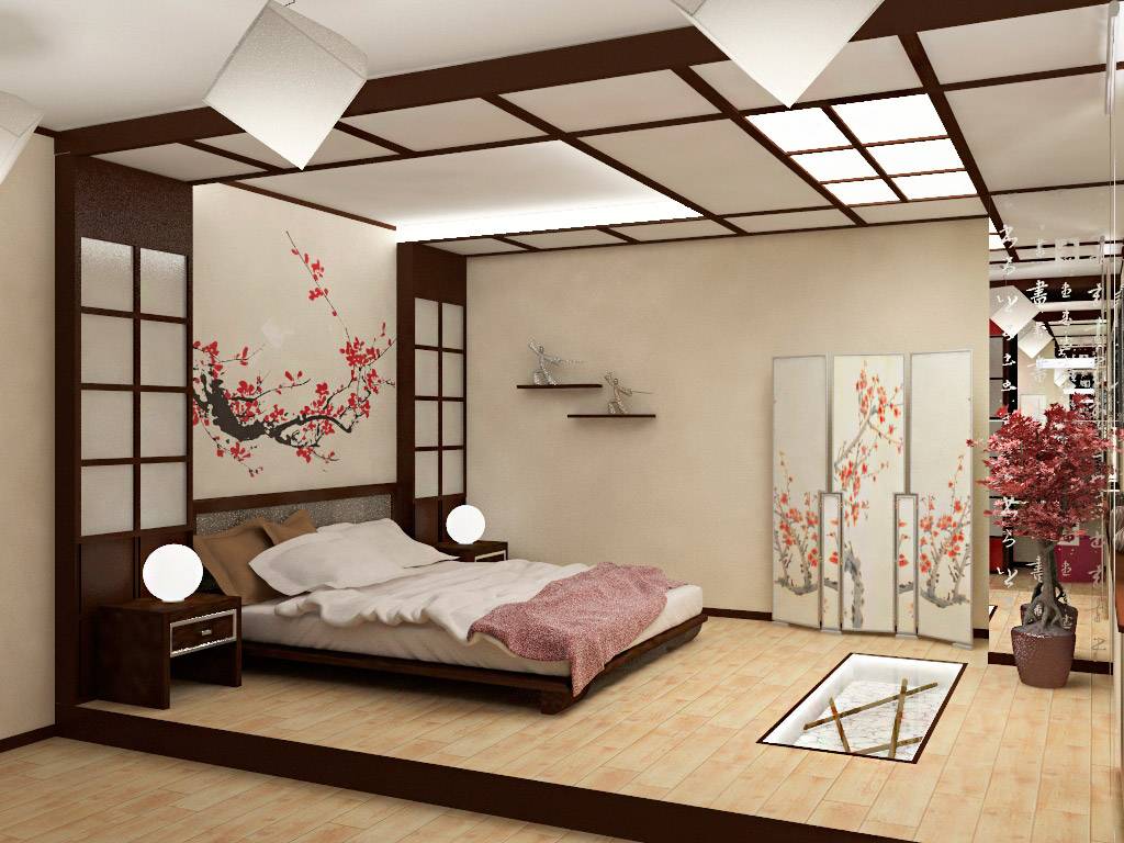 Азиатский стиль в декоре спальни - 60 фото примеров