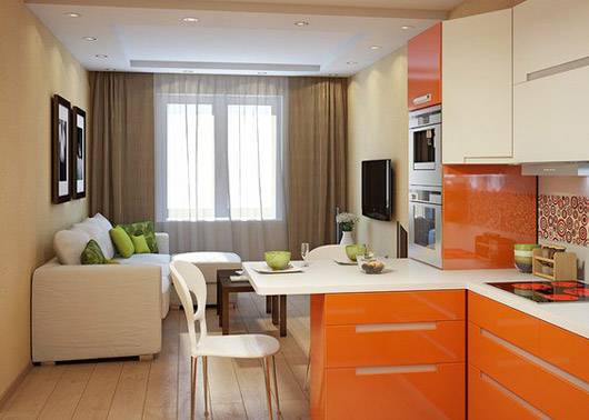 Дизайн кухни-гостиной 16 кв. м (64 фото): планировка совмещенных комнат размером 16 квадратов
