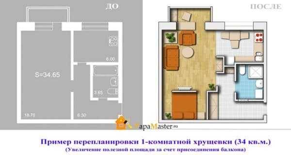 Варианты перепланировок хрущевок: 1, 2, 3 и 4-х комнатной - «дизайн квартир»