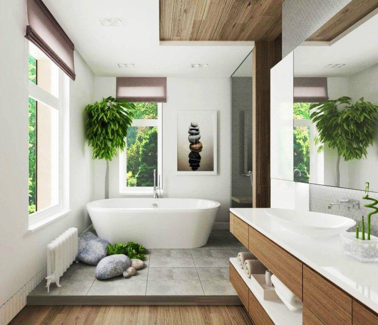 Ванная комната с окном: фото дизайна интерьера / zonavannoi.ru