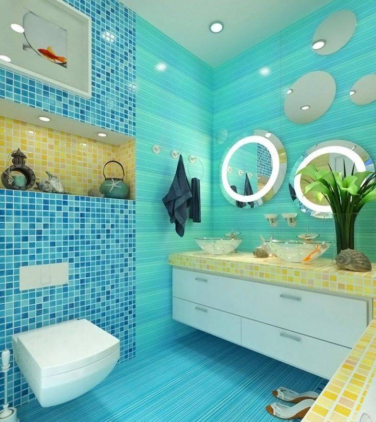 Бирюзовая ванная комната (75 фото): дизайн интерьера, идеи ремонта