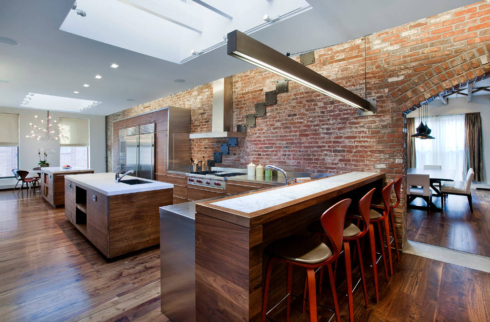 Кухня-гостиная в стиле лофт (25 фото): лучшие примеры интерьеров, мебели и отделки