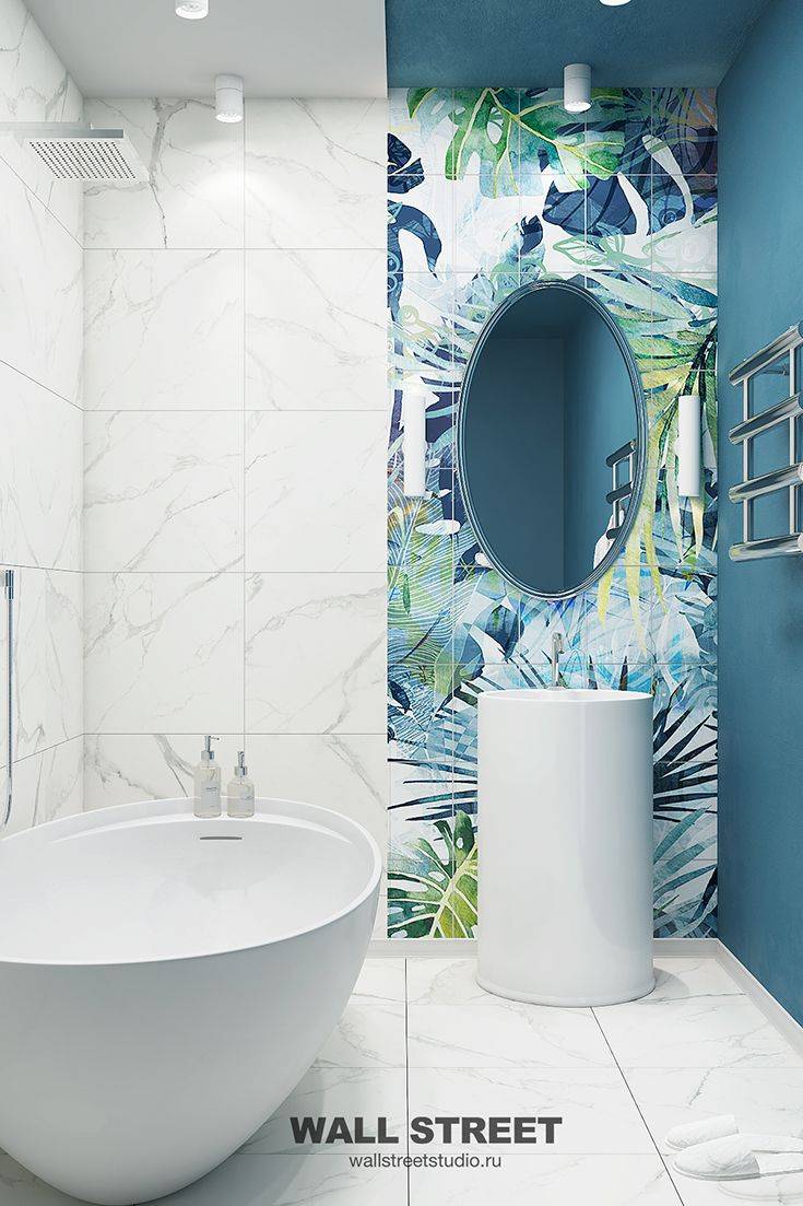 Дизайн ванной комнаты 2021: модная плитка для маленькой ванной - 50 фото