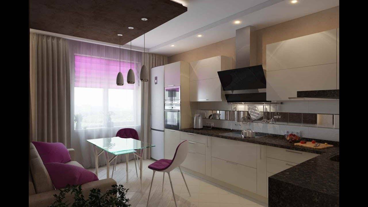 Дизайн кухни 12 кв. м с диваном